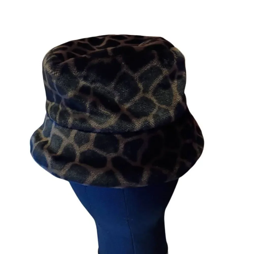 La Maison De La Fausse Fourrure Paris Vintage Fuzzy Leopard Polka Dot Bucket Hat